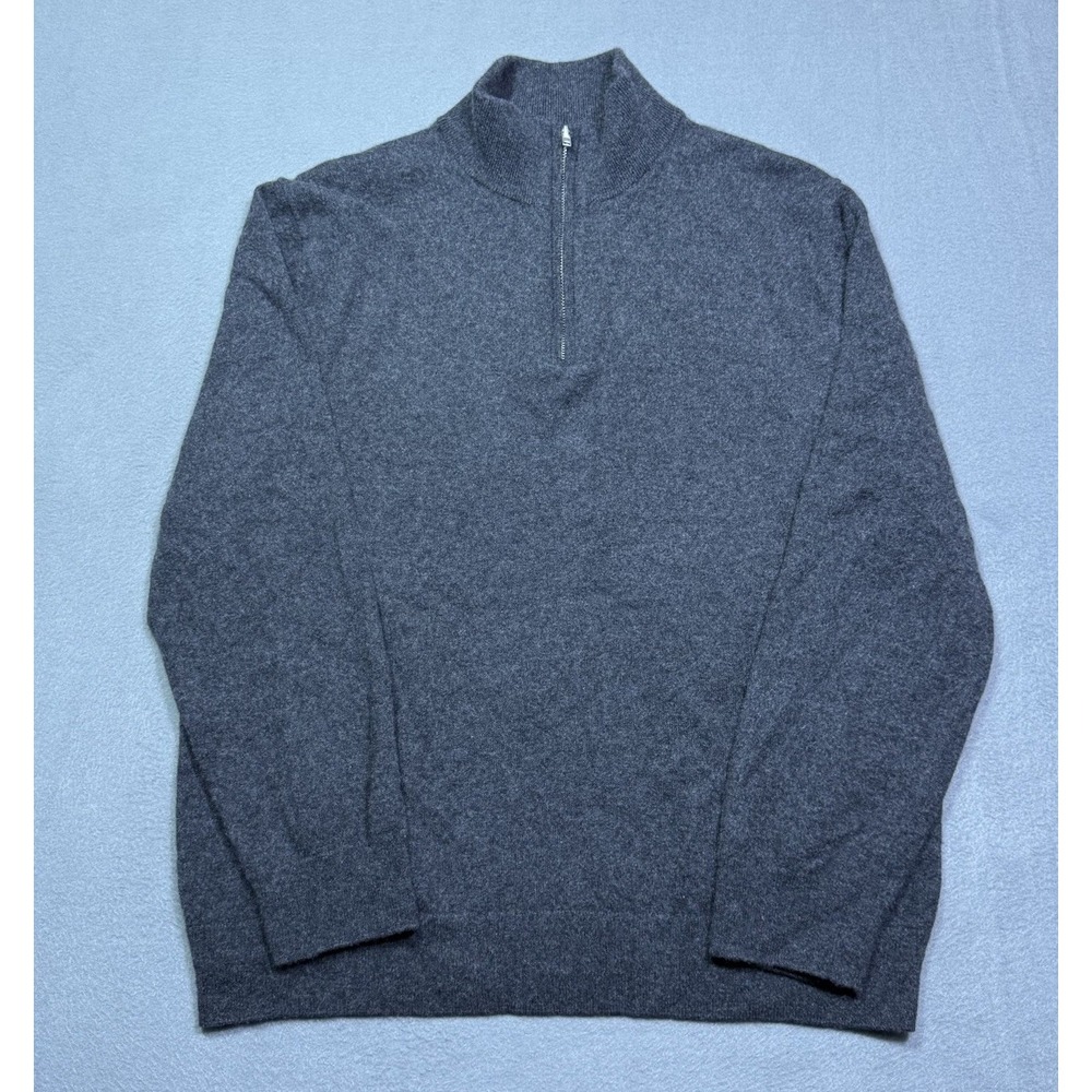 Quince Mongolian Cashmere Sweater Mens XL Charcoal Grey Quiet Luxury Old Money